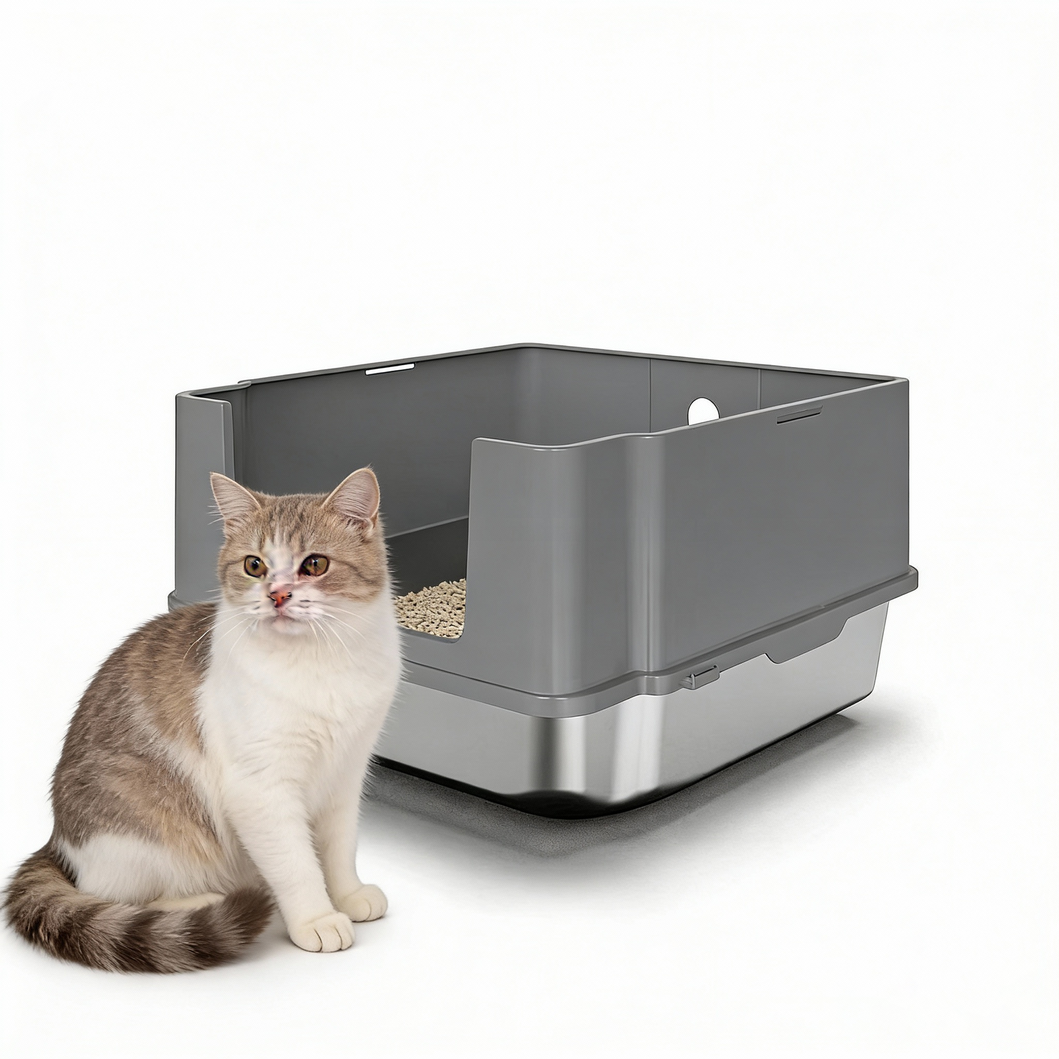 Edelstahl- Katzentoilette